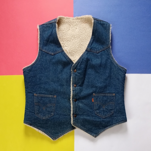 Vintage Levi’s Orange Tab Sherpa-Lined Denim Vest